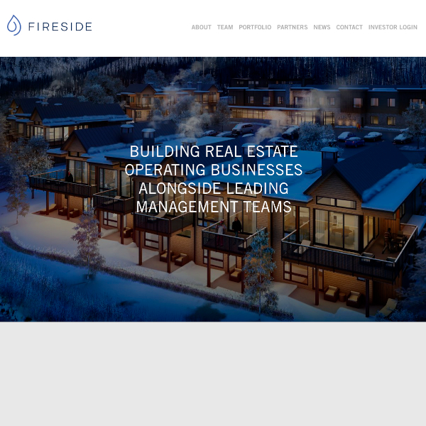 Fireside investments homepage screenshot.