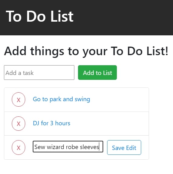 To do list web app.