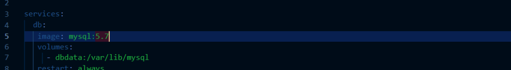 Docker .yml file MySQL with version number