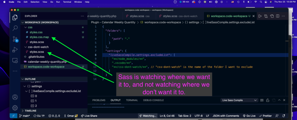 screenshot live sass compile 