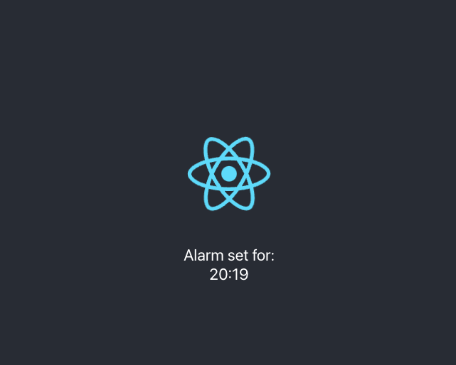 Screenshot of React alarm clock