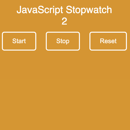 Screenshot of javascript stopwatch